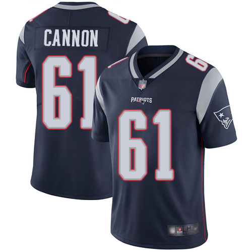 New England Patriots Football #61 Vapor Limited Navy Blue Men Marcus Cannon Home NFL Jersey